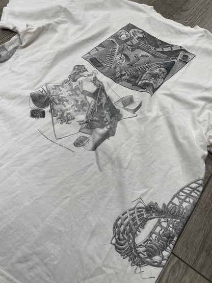XL - Vintage M.C. Escher All Over Print White Shirt