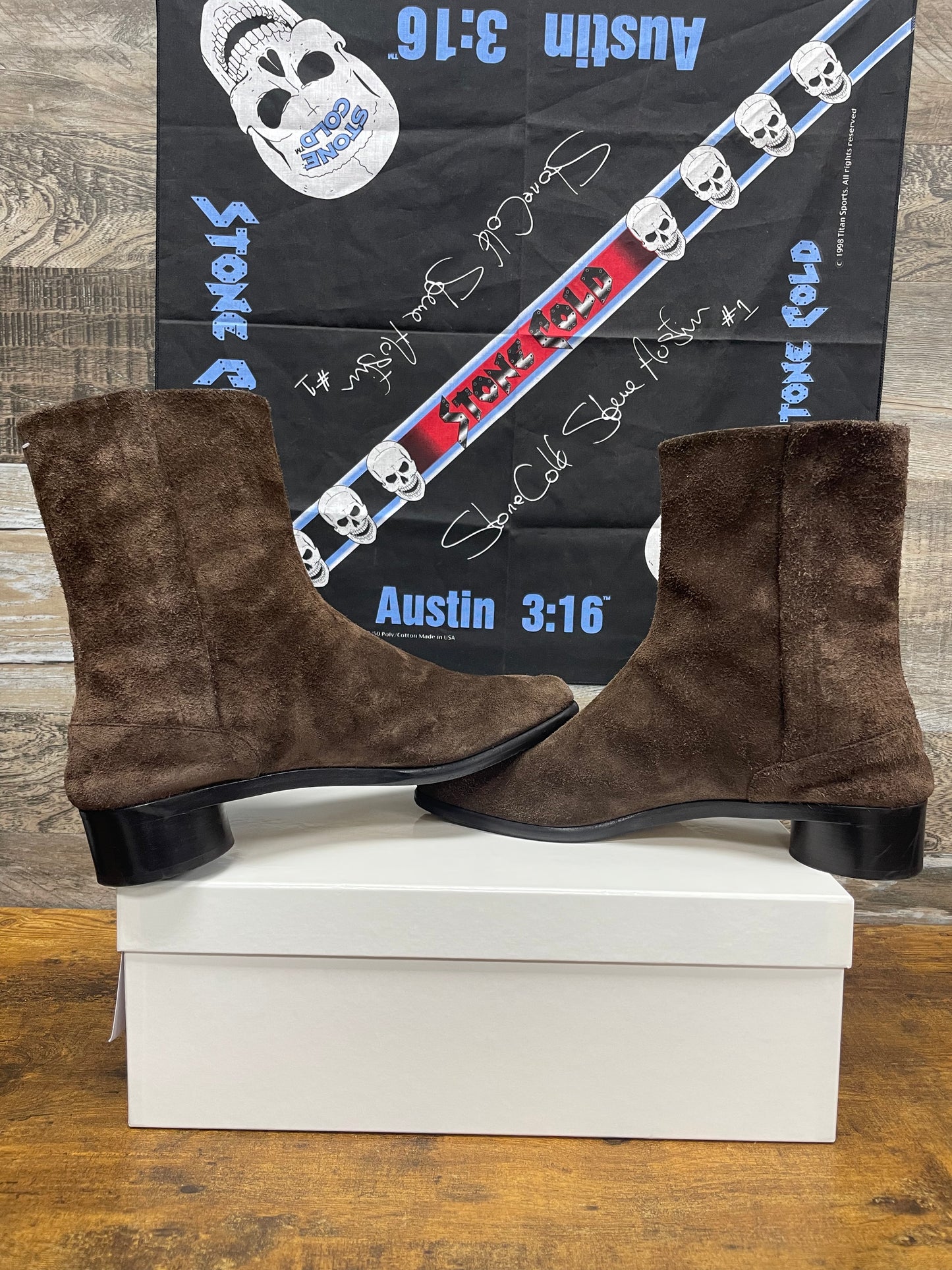 45/12-Maison Margiela Brown Suede Heel Boot