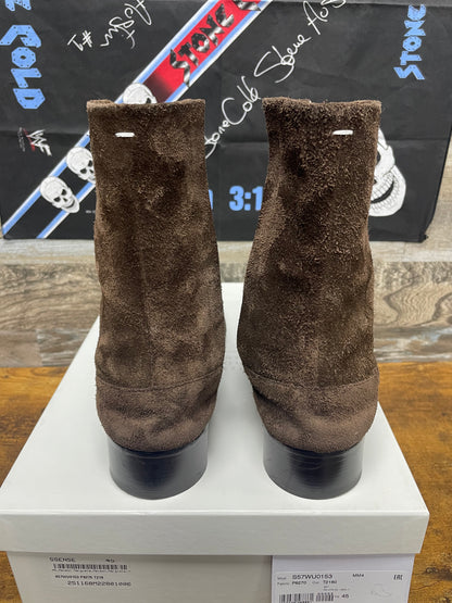 45/12-Maison Margiela Brown Suede Heel Boot