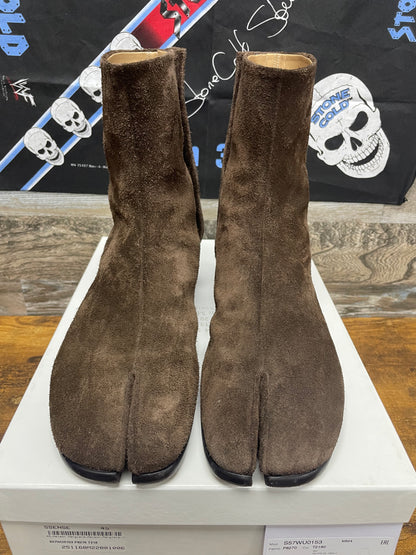 45/12-Maison Margiela Brown Suede Heel Boot