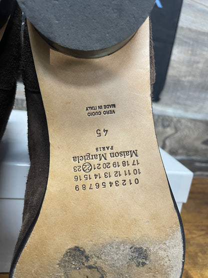 45/12-Maison Margiela Brown Suede Heel Boot
