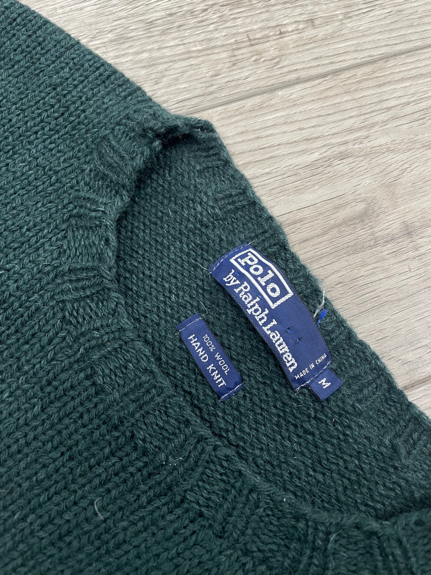 M-Vintage Polo Ralph Lauren Preppy Bear Hand-Knit Sweater