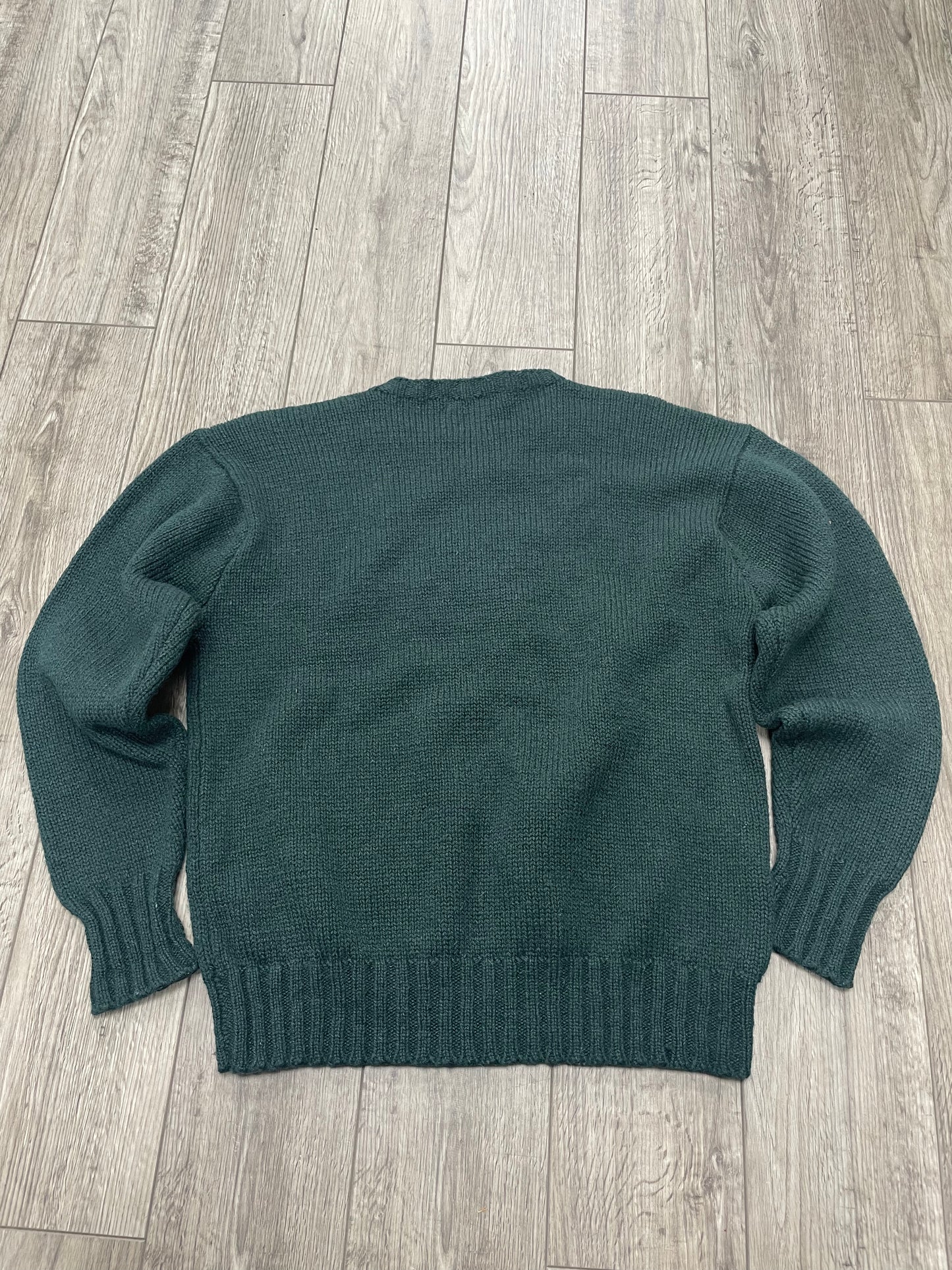 M-Vintage Polo Ralph Lauren Preppy Bear Hand-Knit Sweater
