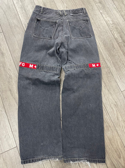 32-Marithé + François Girbaud shuttle cargo denim black jeans
