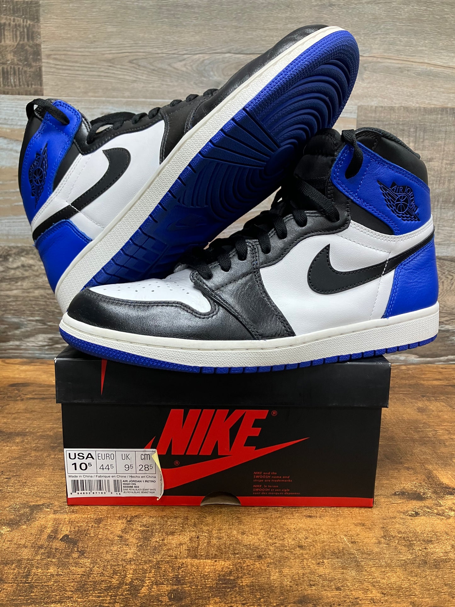 *CUSTOM* Jordan 1 Retro High Game Royal Size 10.5