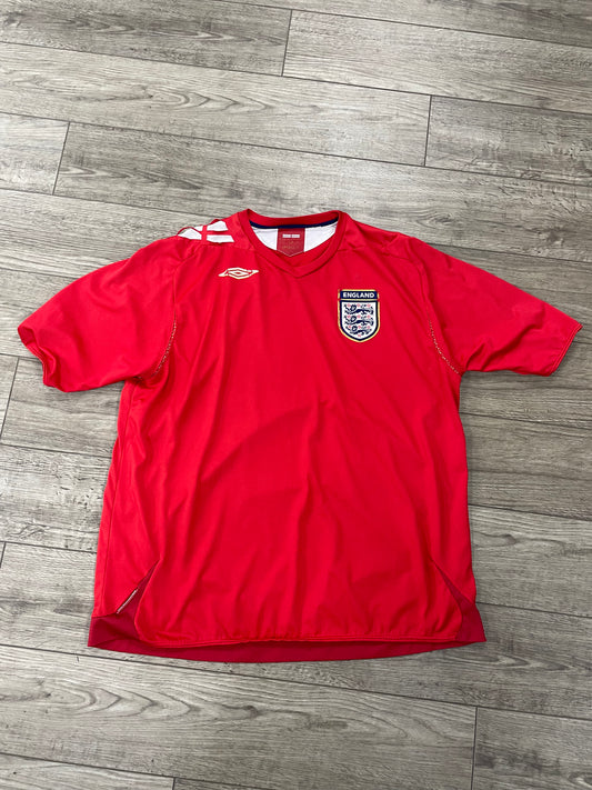 L-Vintage Umbro 06/08 England Away Football Jersey
