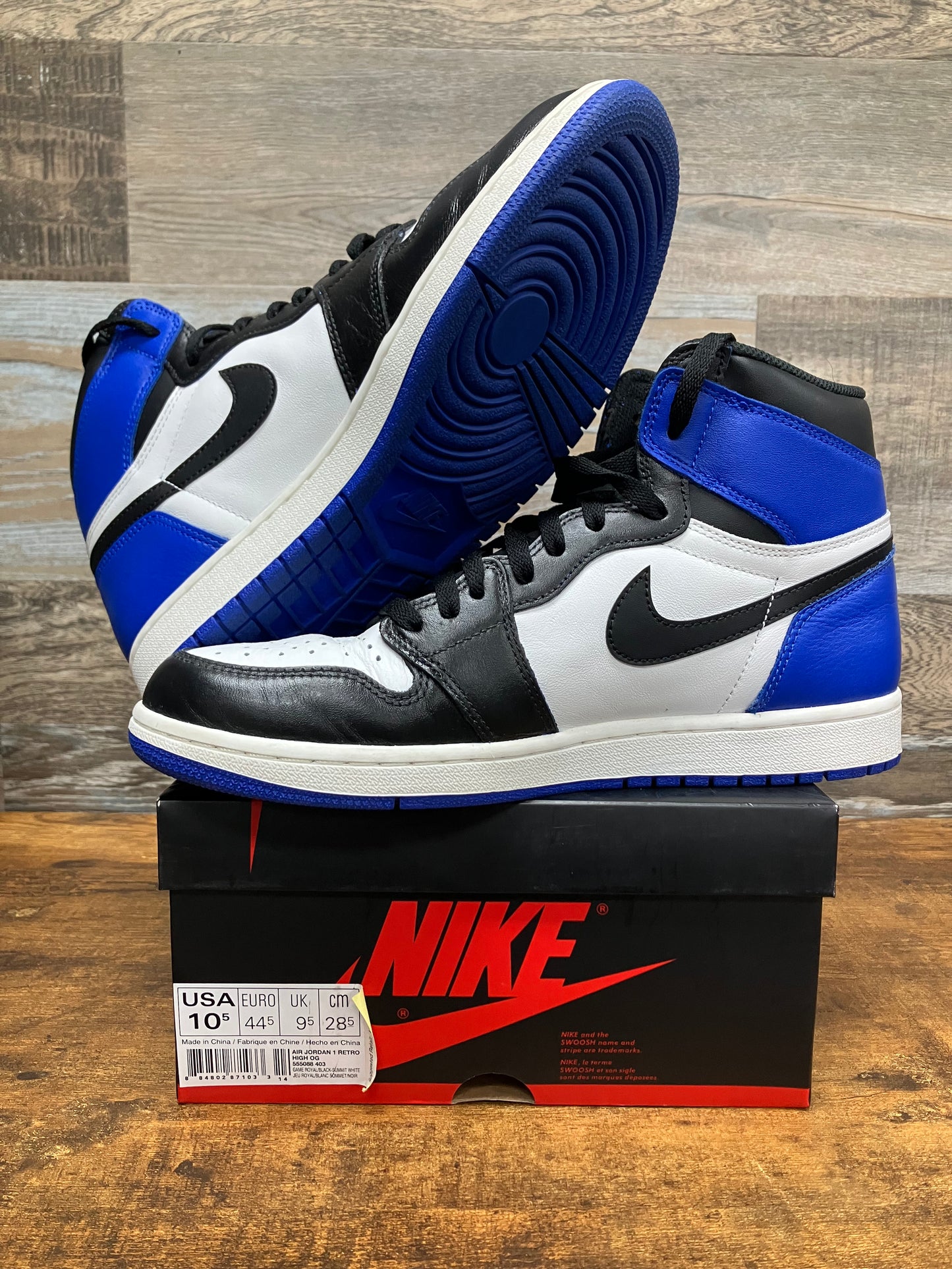 *CUSTOM* Jordan 1 Retro High Game Royal Size 10.5