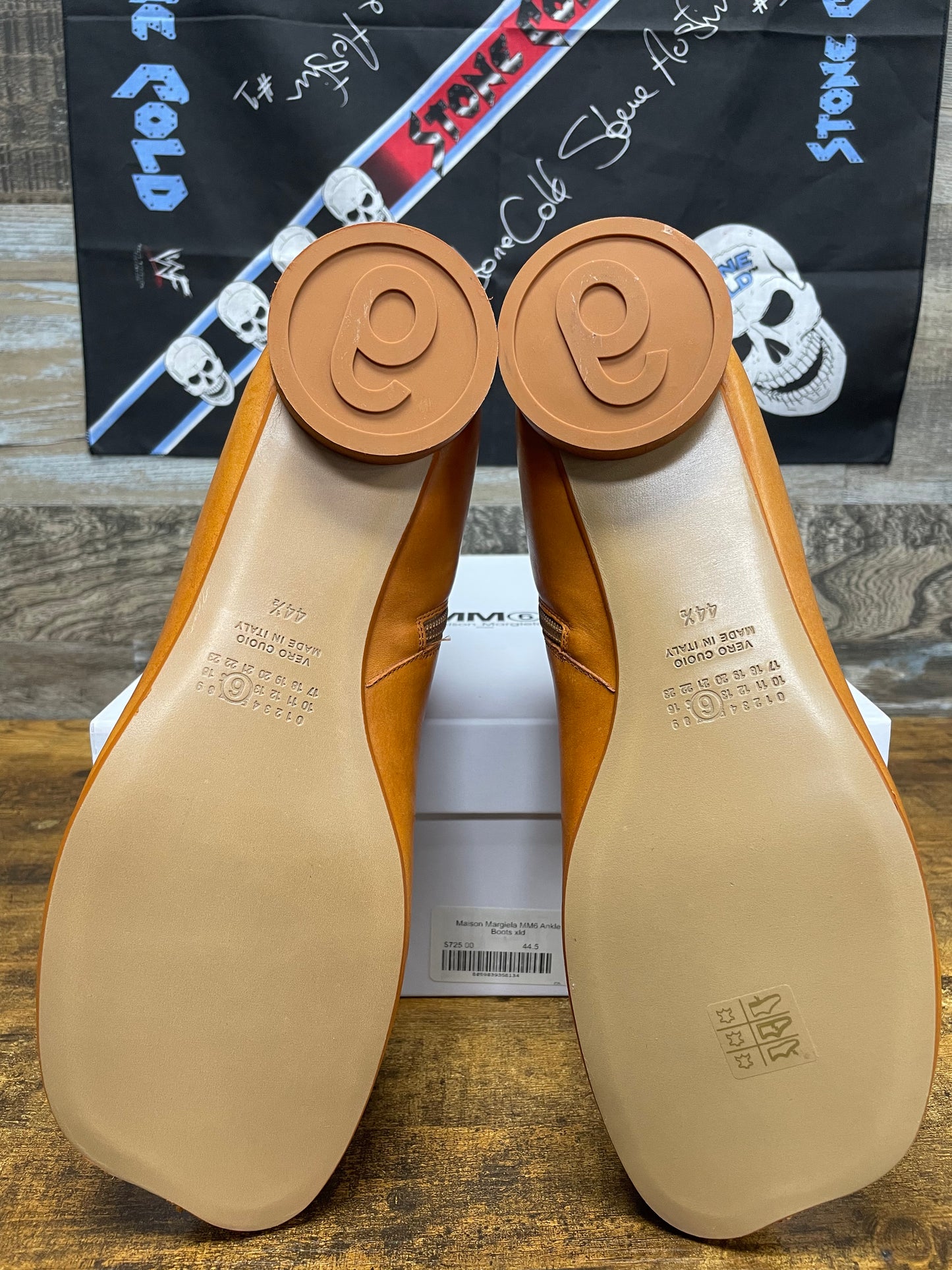 44.5 - MM6 Maison Margiela Tan Pinched Seam Boot