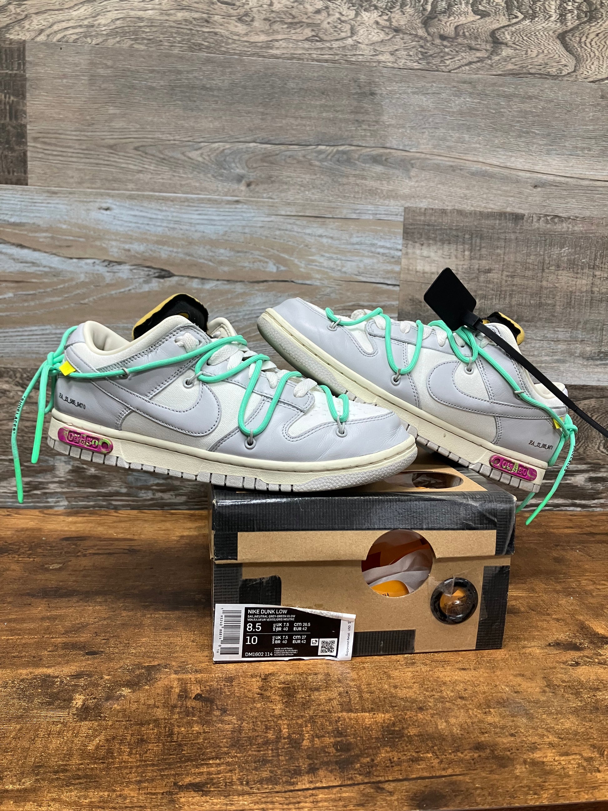 8.5-Nike Off White Dunk Low lot 04/50 – equator