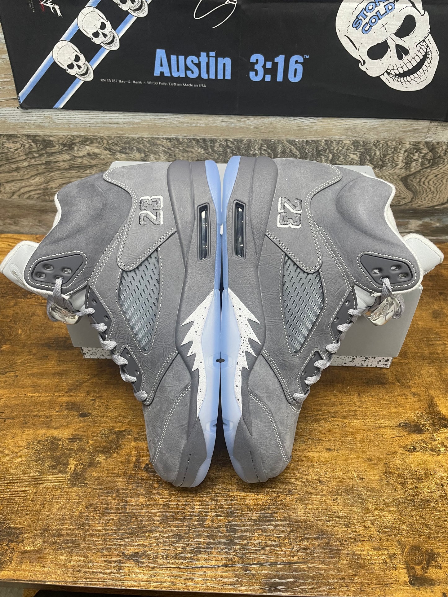 8.5-Air Jordan 5 Wolf Grey