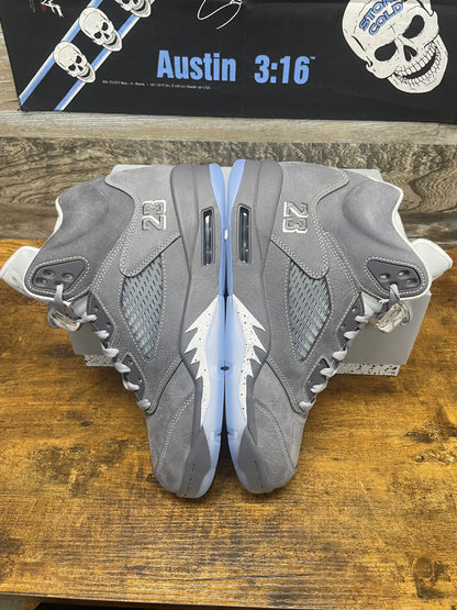 8.5-Air Jordan 5 Wolf Grey