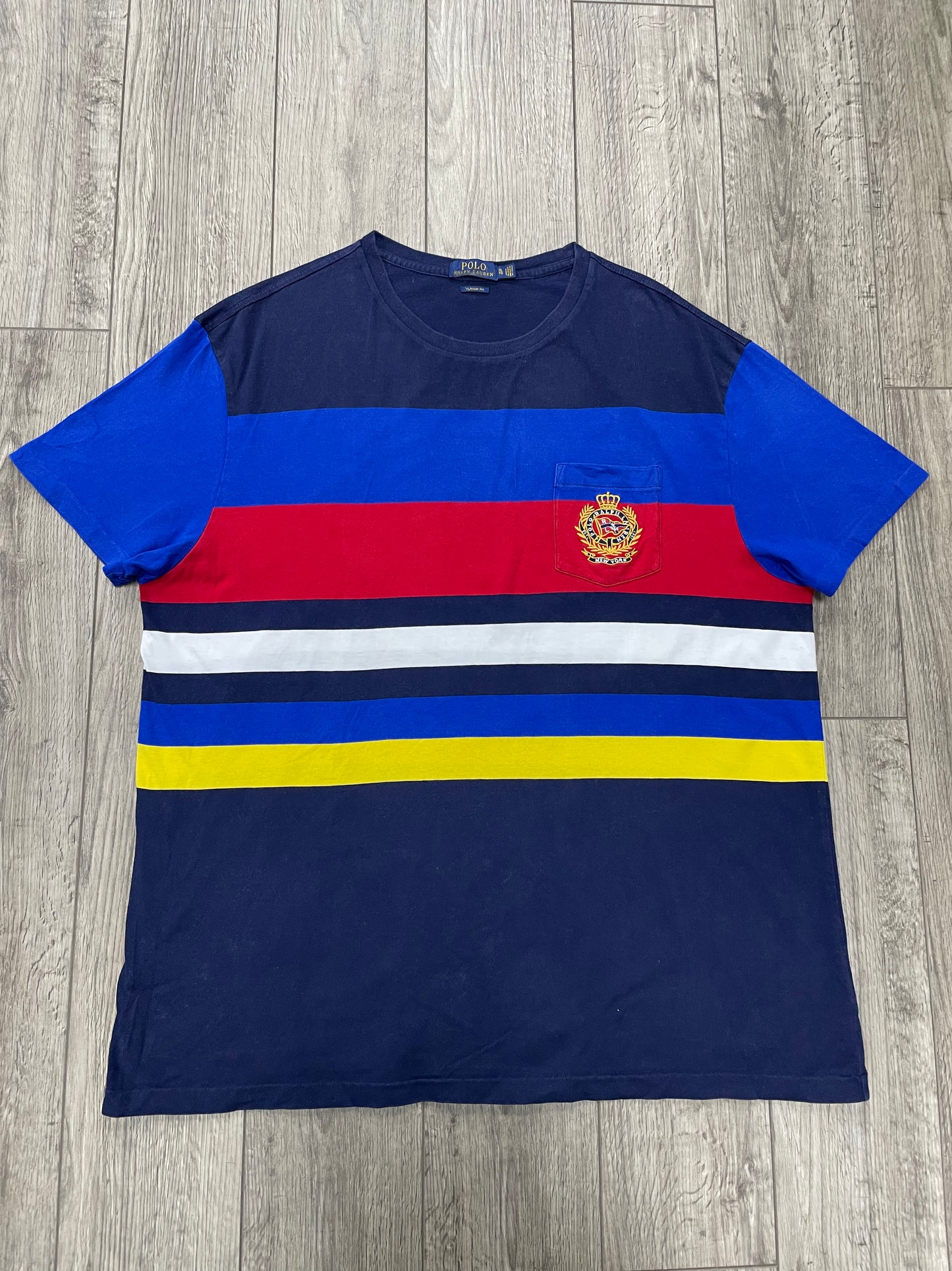 XL-Polo Ralph Lauren Multicolor Striped Pocket Tee