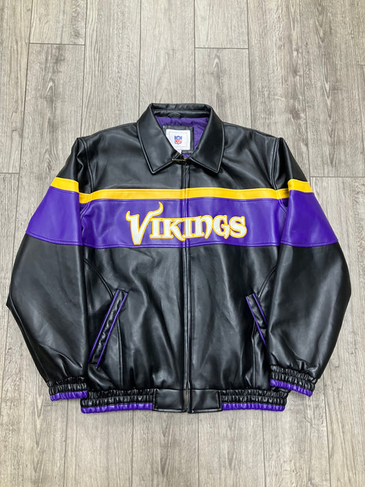 Minnesota Vikings Leather Jacket Size M