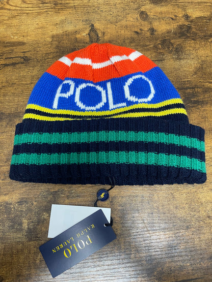 Polo Striped Wool Blend Beanie One Size