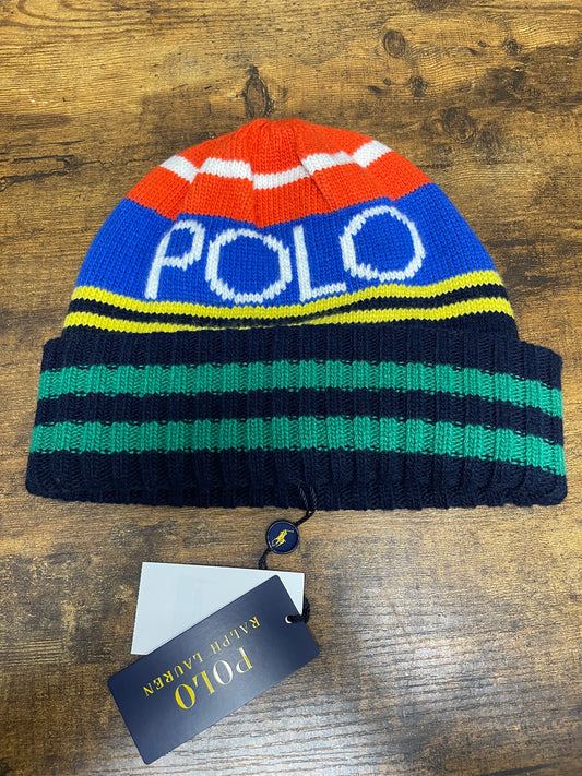 Polo Striped Wool Blend Beanie One Size
