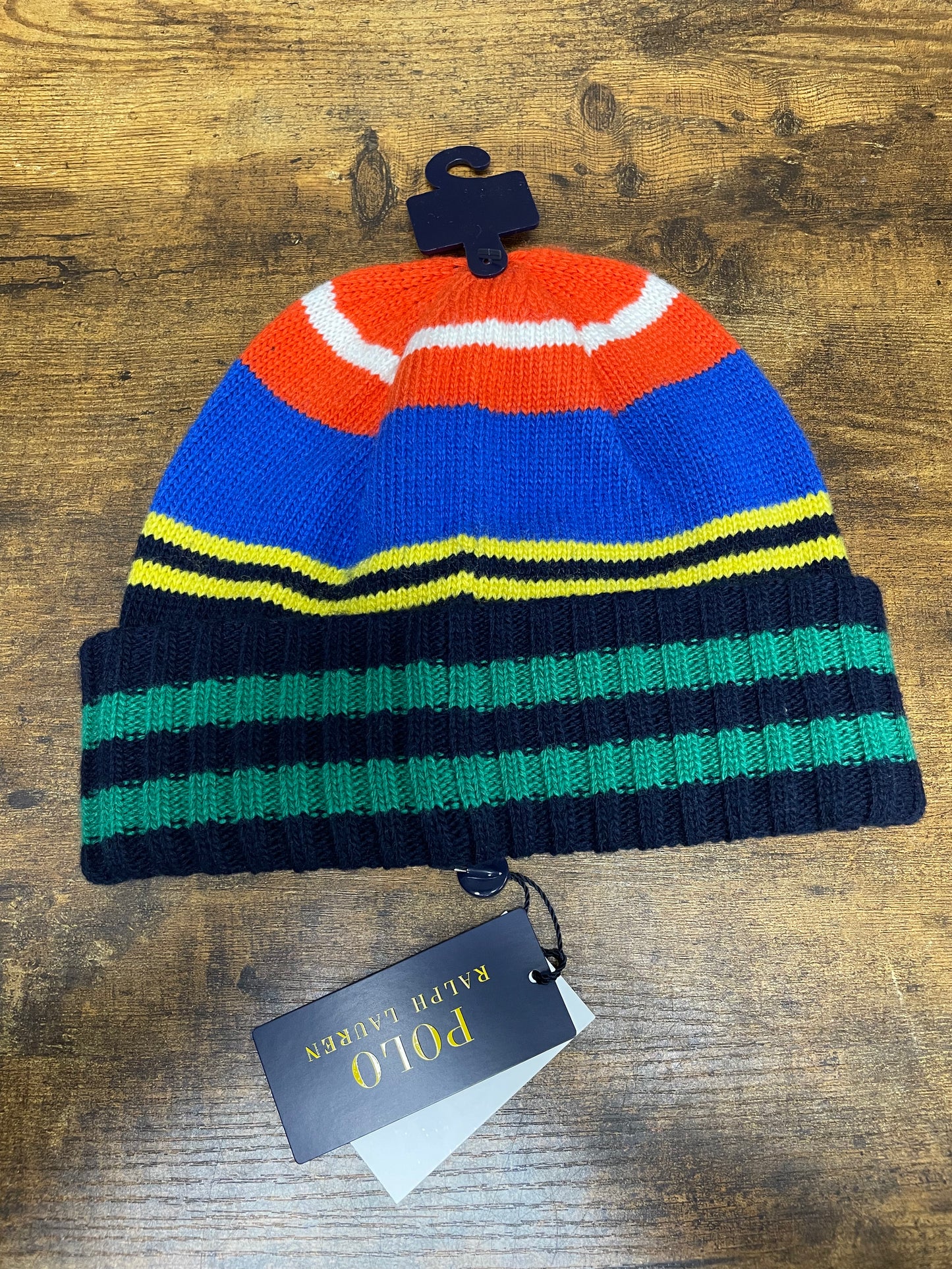 Polo Striped Wool Blend Beanie One Size