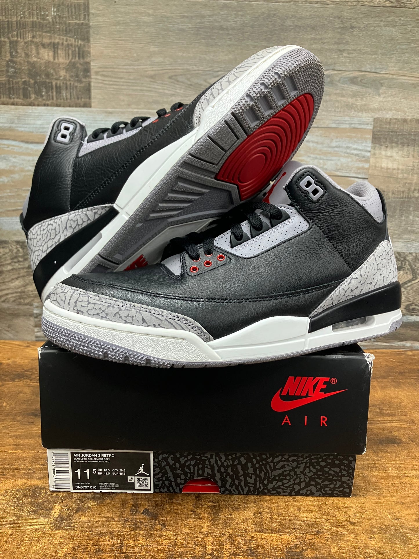 Jordan 3 Retro Black Cement 2025 Size 11.5