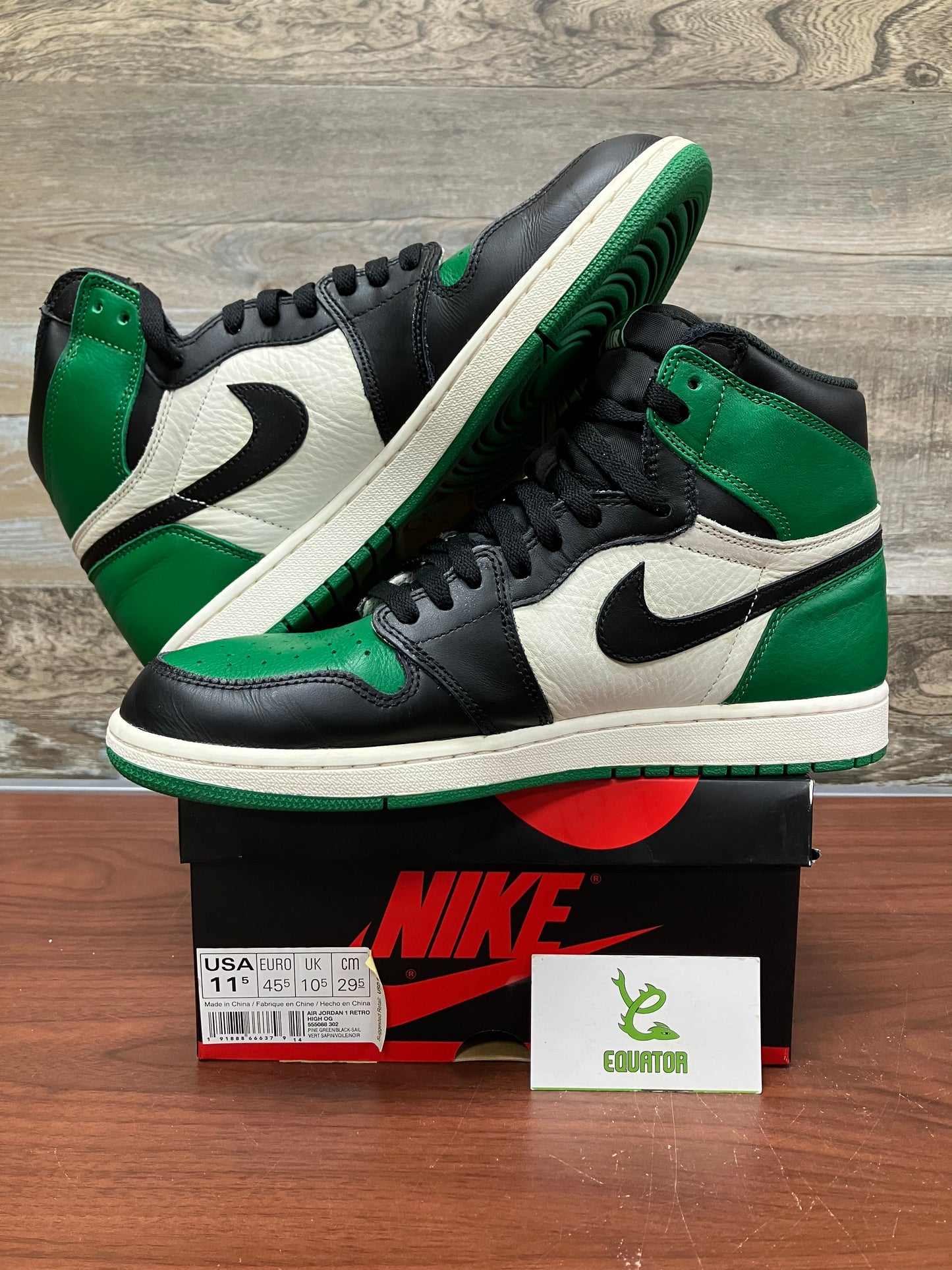 Jordan 1 Retro High Pine Green Size 11.5