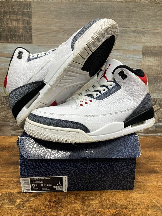 Jordan 3 Retro SE-T CO.JP Fire Red Denim Size 9.5