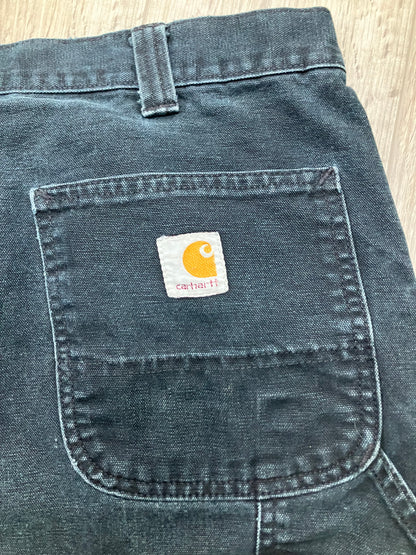 Carhartt Black Canvas Carpenter Pants Size 46x32