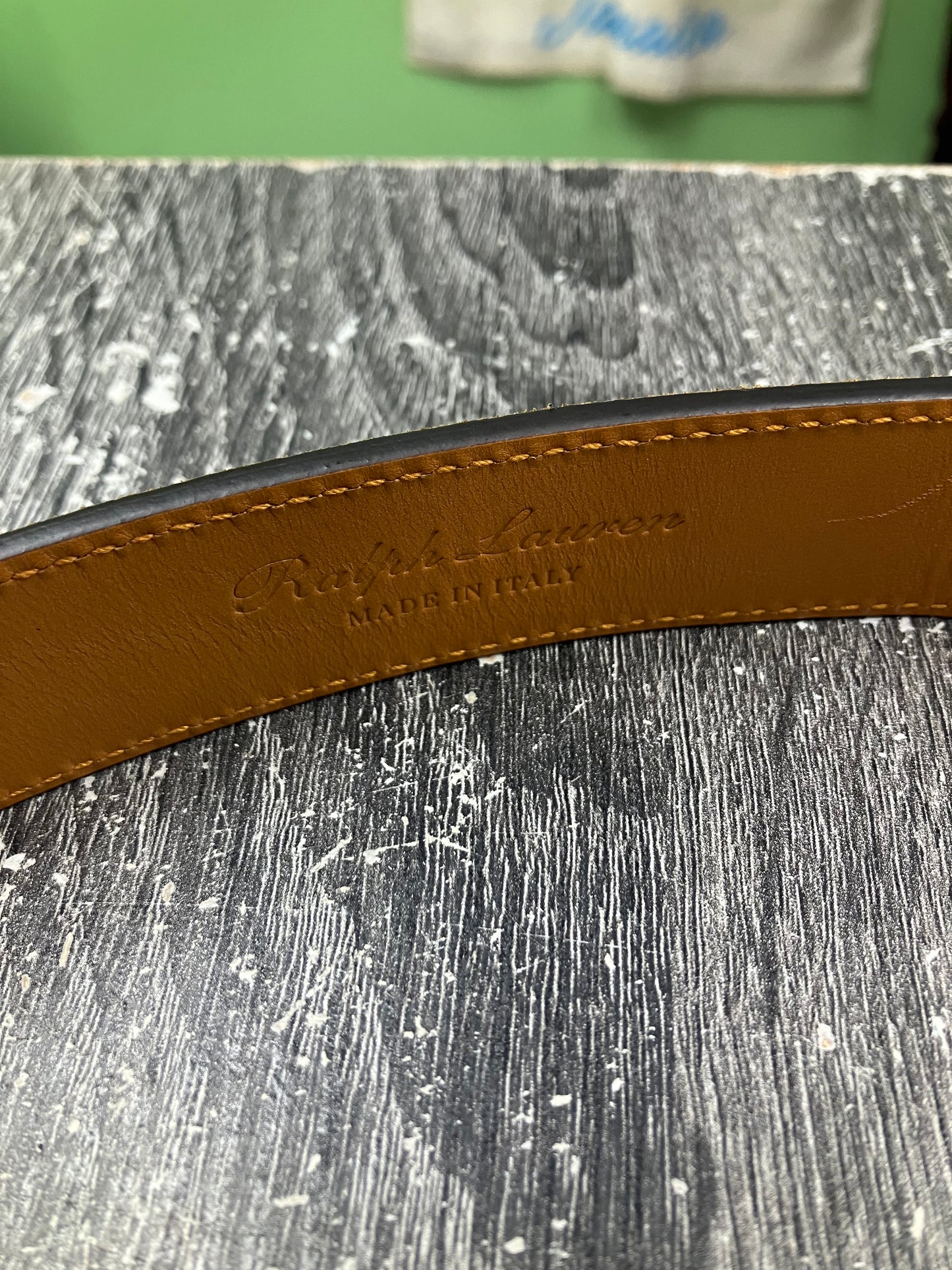 32-Ralph Lauren Purple Label Suede “RL” Belt