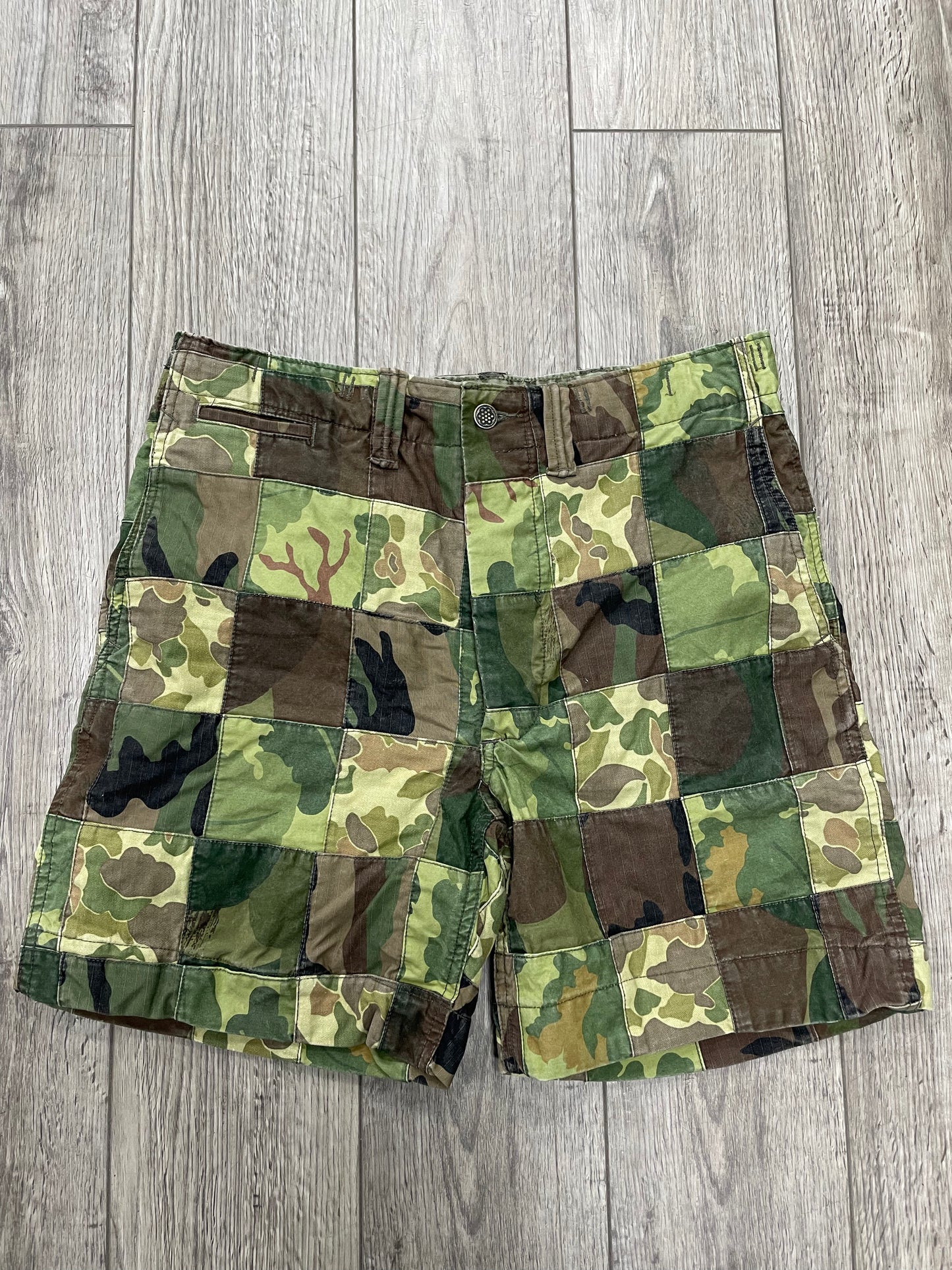 30 - Double RL (RRL) Green Patchwork-Camouflage Shorts