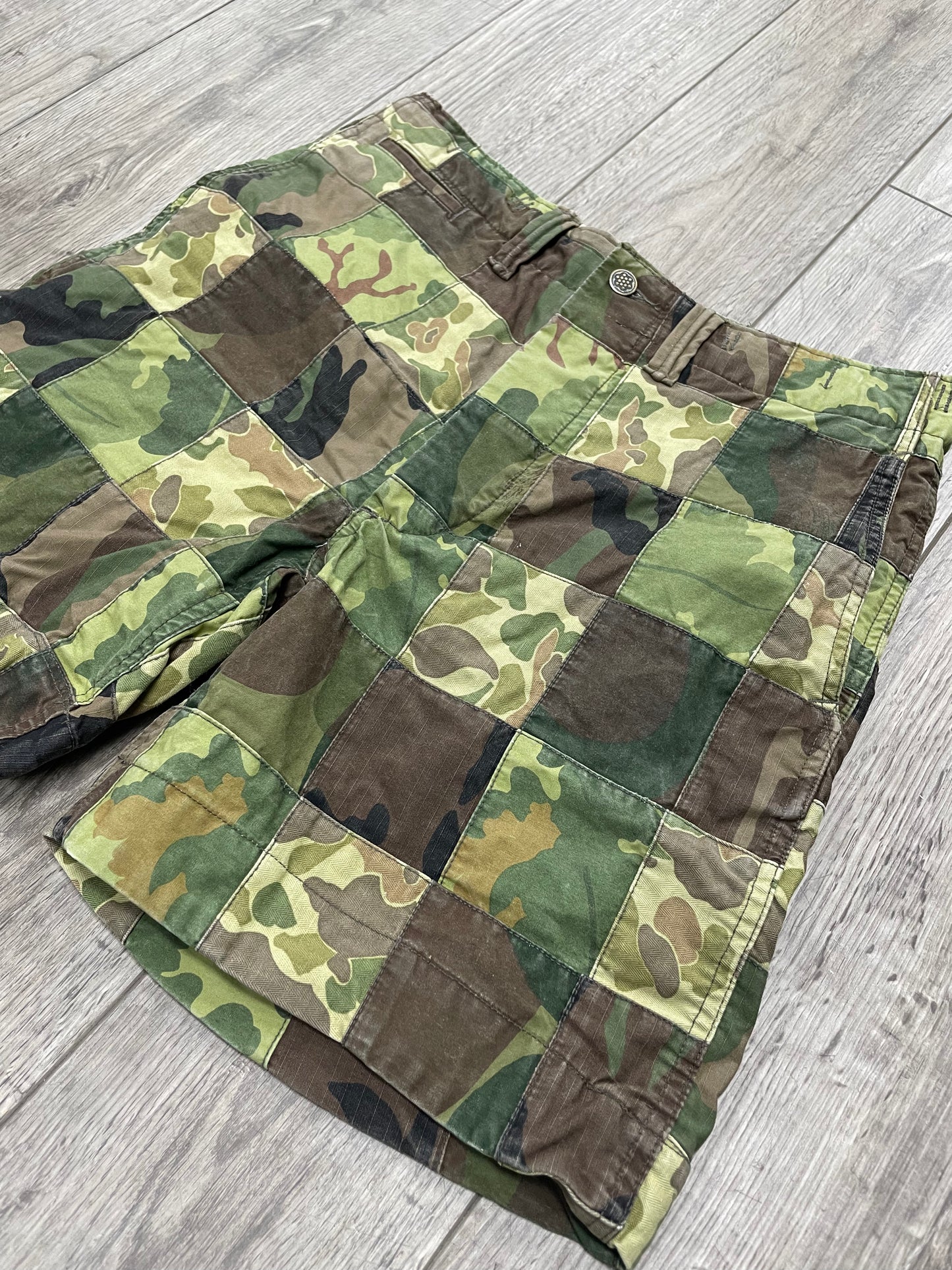 30 - Double RL (RRL) Green Patchwork-Camouflage Shorts