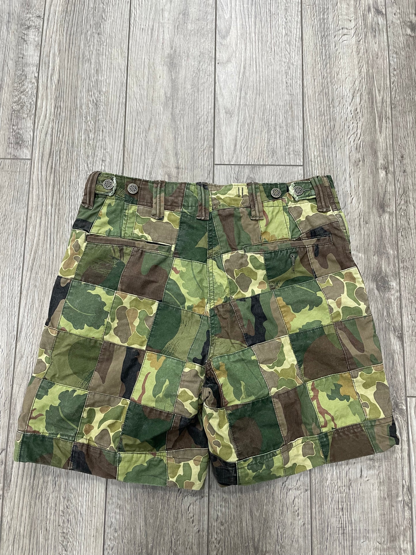 30 - Double RL (RRL) Green Patchwork-Camouflage Shorts