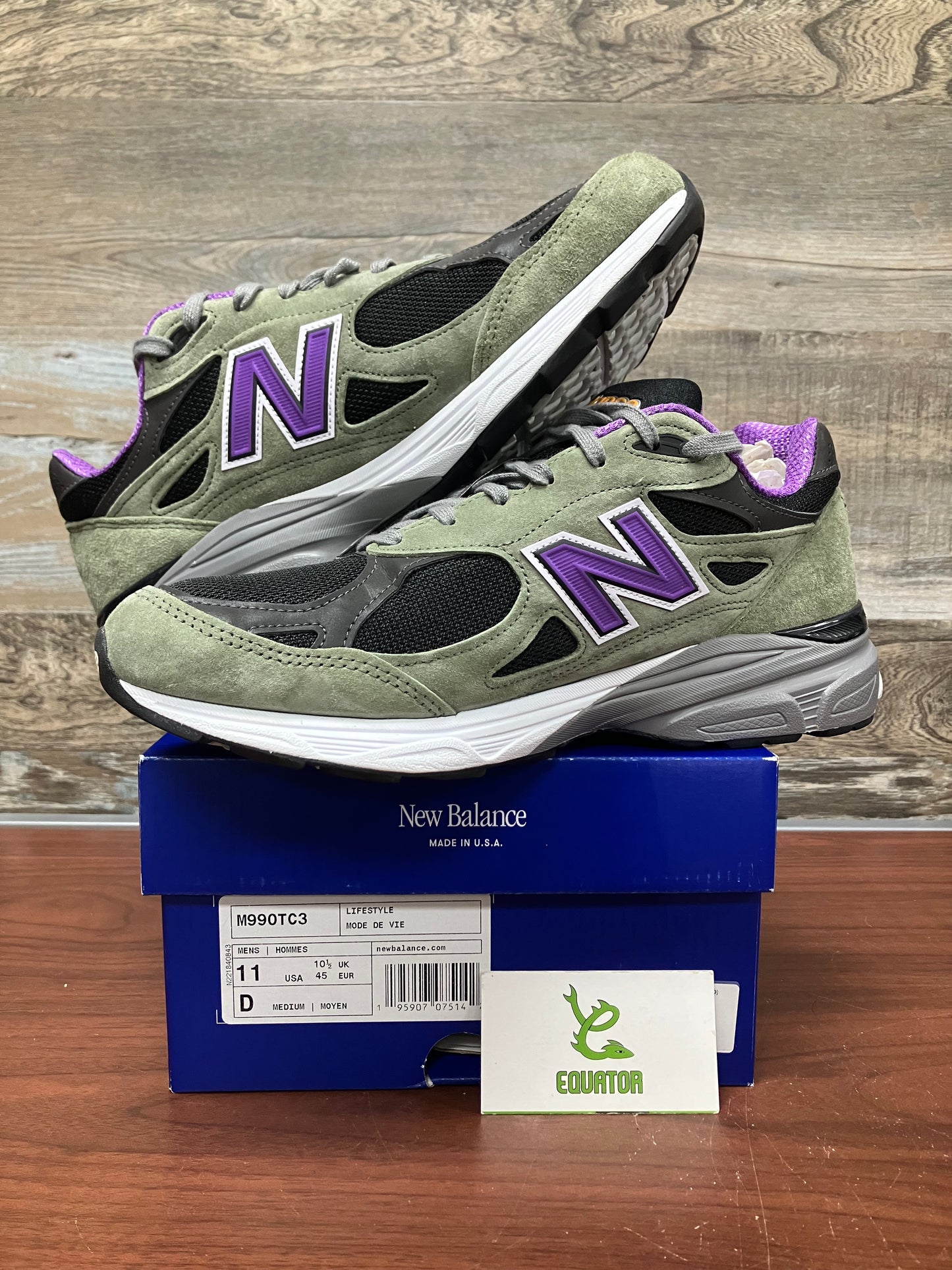 New Balance 990v3 MiUSA Teddy Santis Olive Leaf Size 11