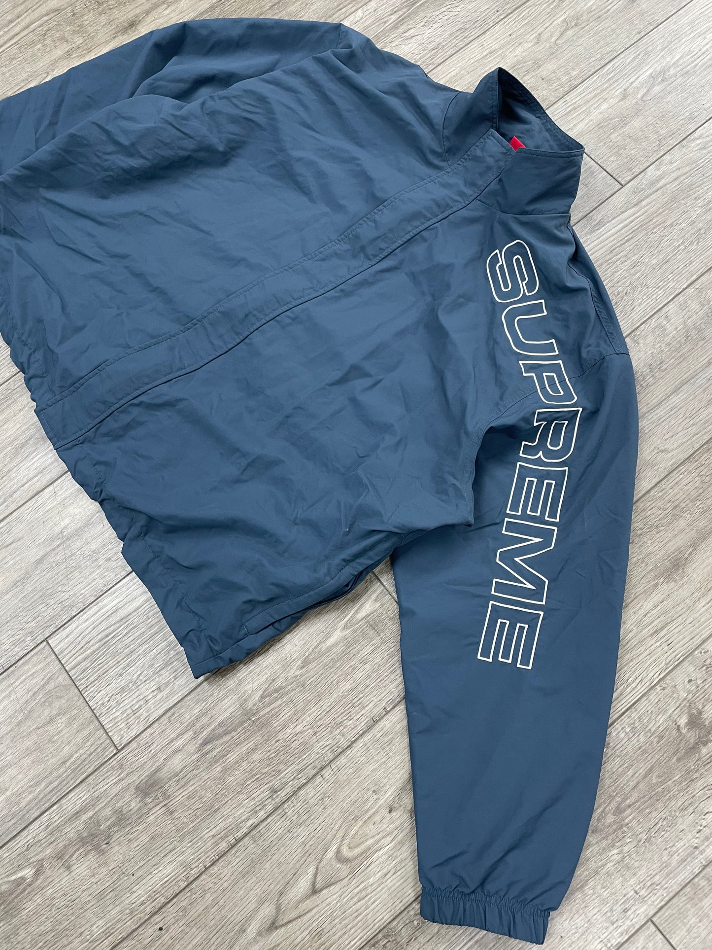 XL-Supreme Embroidered Spellout Track Jacket
