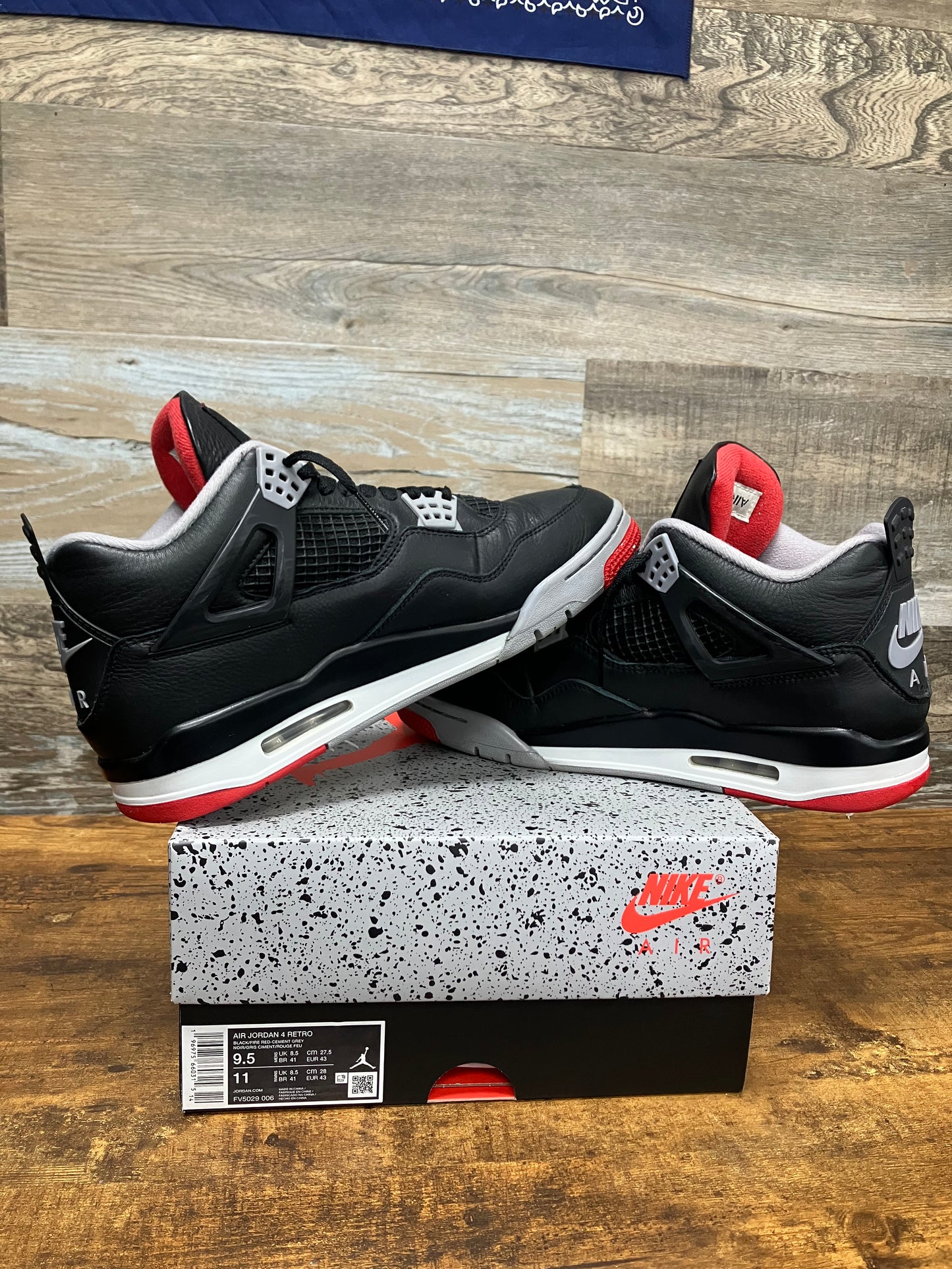 9.5-Air Jordan 4 Bred Reimagined