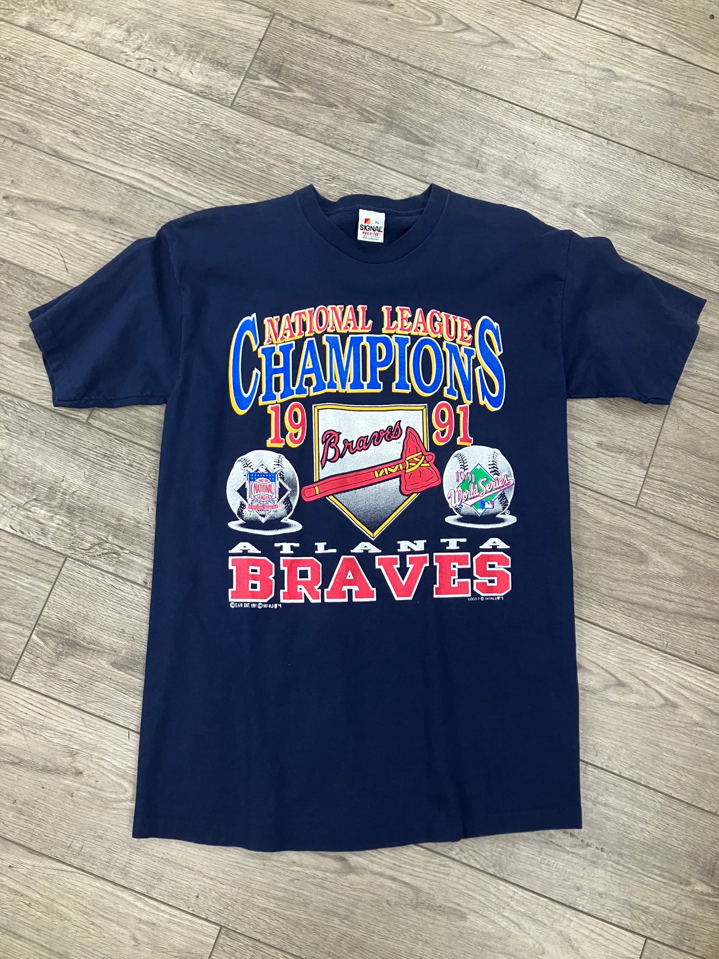 XL-Vintage Braves 1991 National League Champions Tee