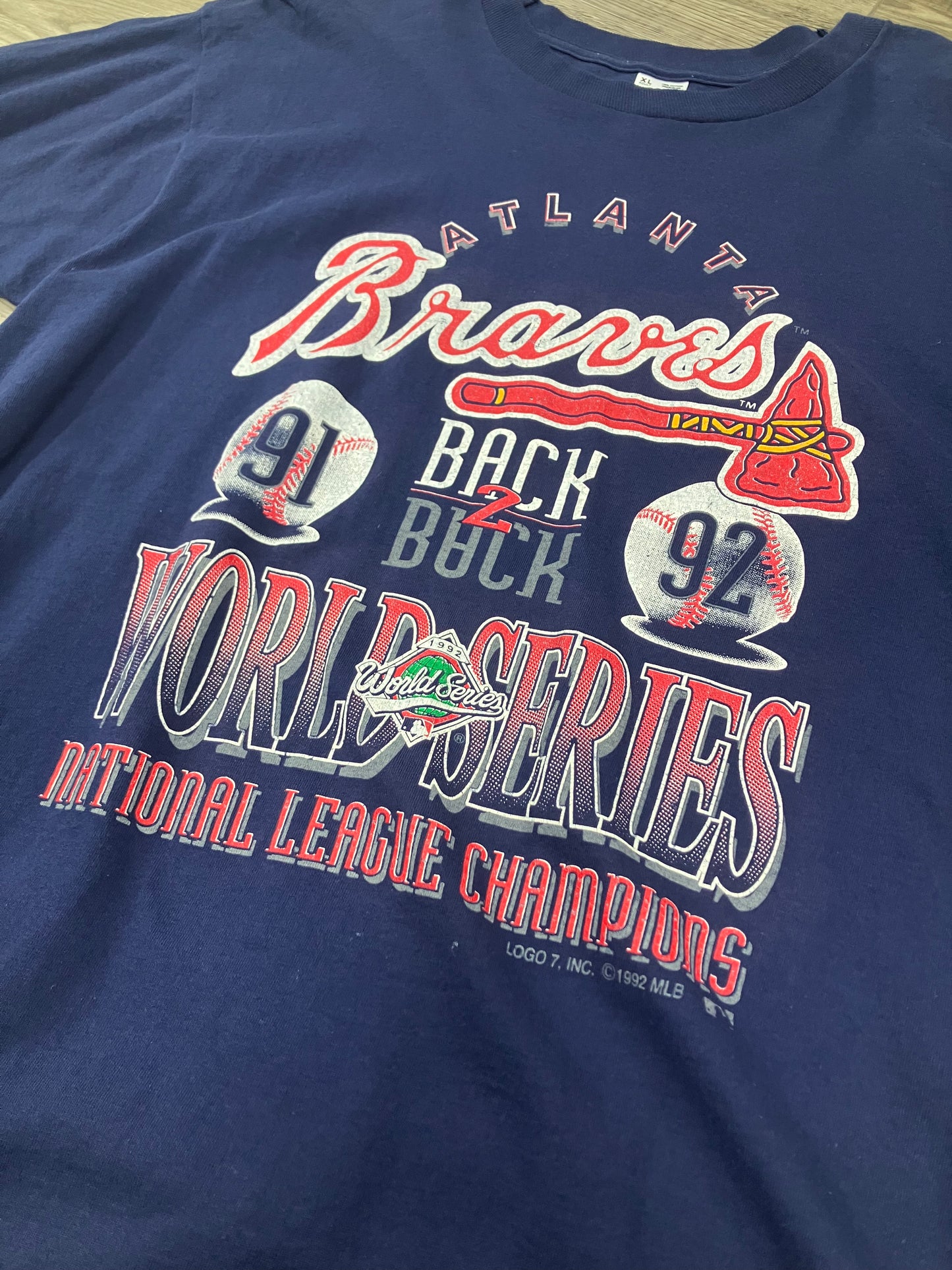 XL-Vintage Braves 91/92 Back 2 Back Champions Tee