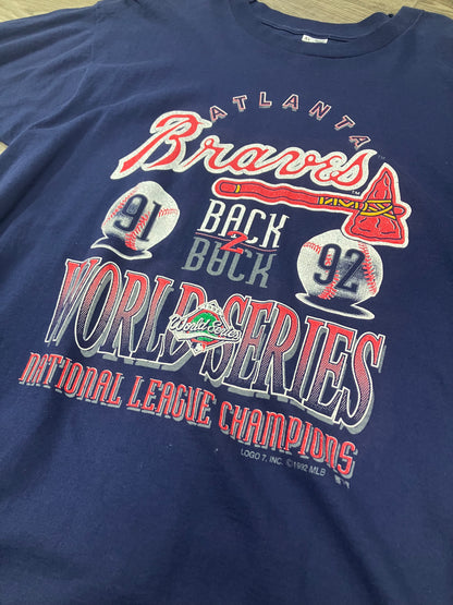 XL-Vintage Braves 91/92 Back 2 Back Champions Tee