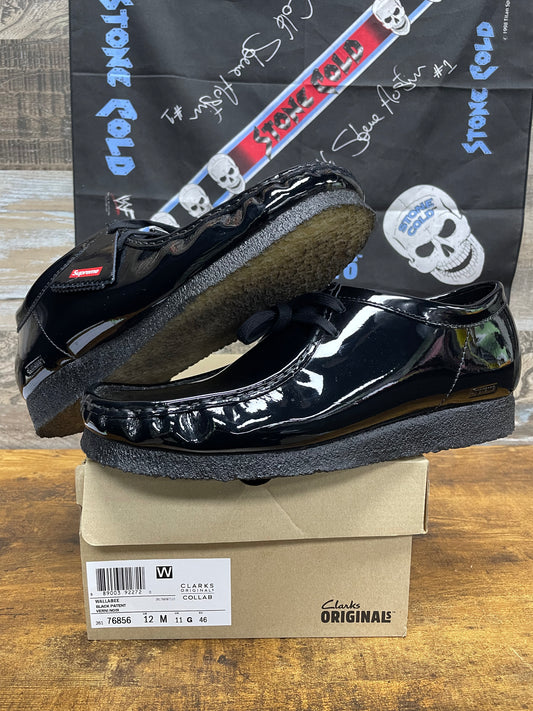 12-Supreme Clarks Wallabee Patent Leather Boot