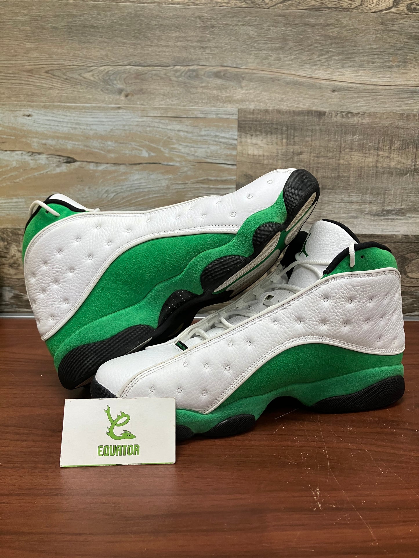 Jordan 13 White Lucky Green Size 13