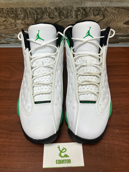 Jordan 13 White Lucky Green Size 13