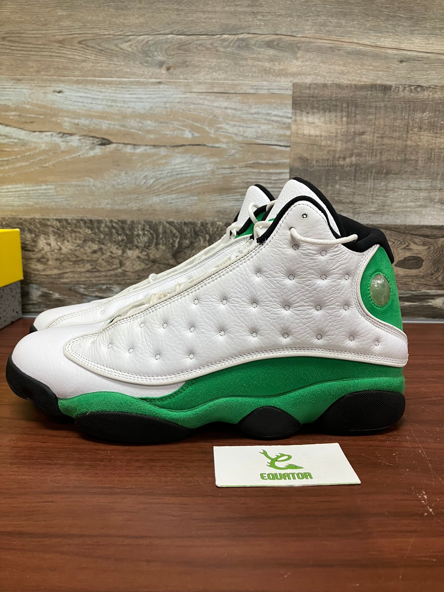 Jordan 13 White Lucky Green Size 13