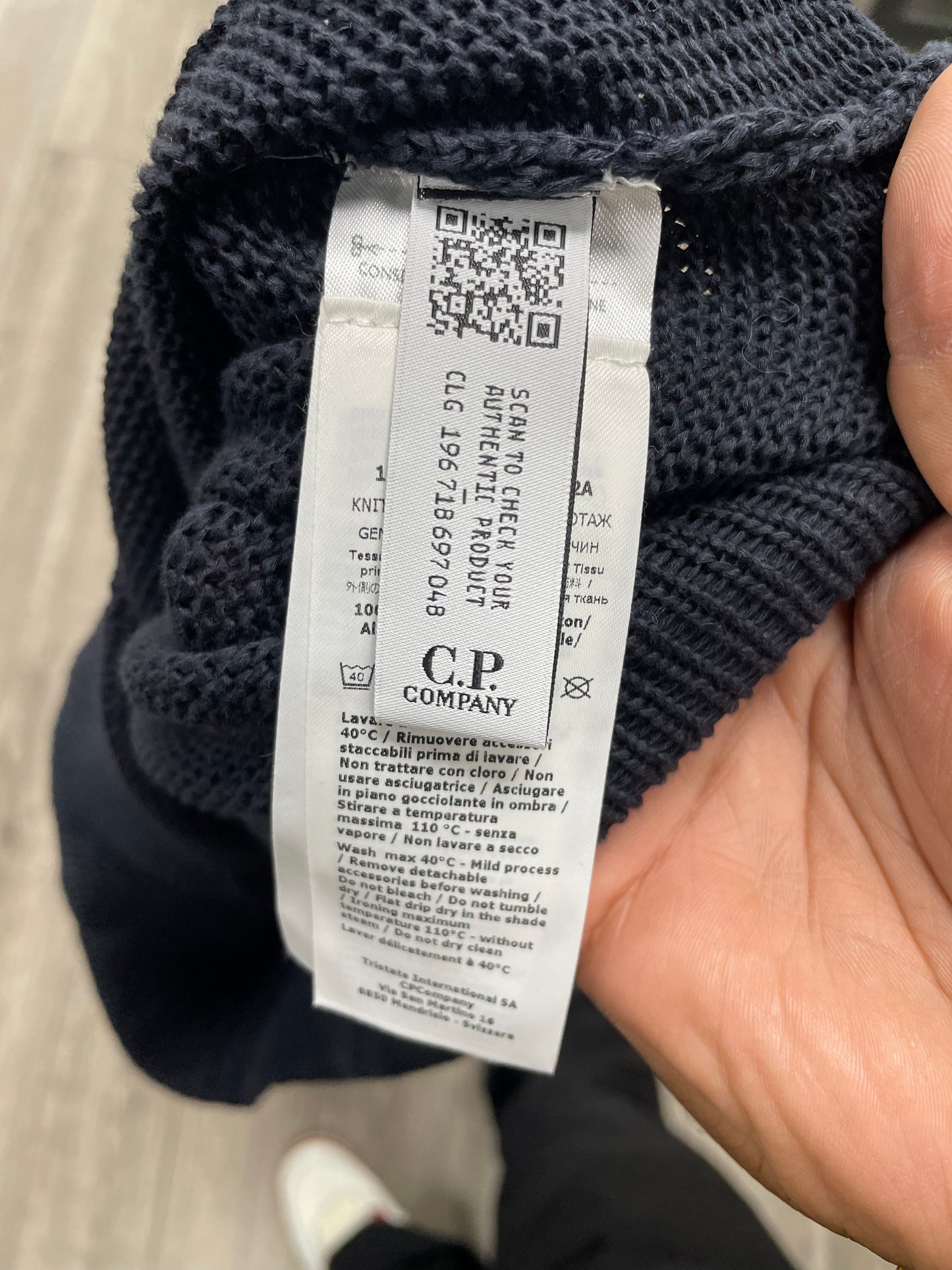 L-C.P. Company Double Colour Wool Crewneck Lens Sweater