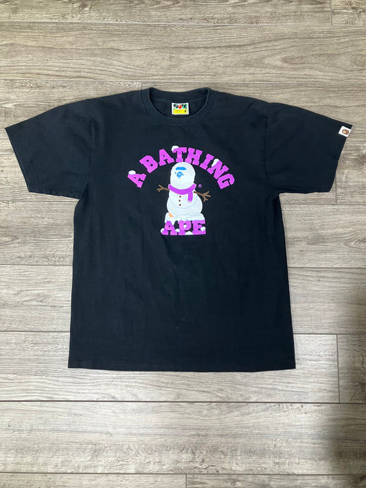 Bape Snowman College Tee Size M