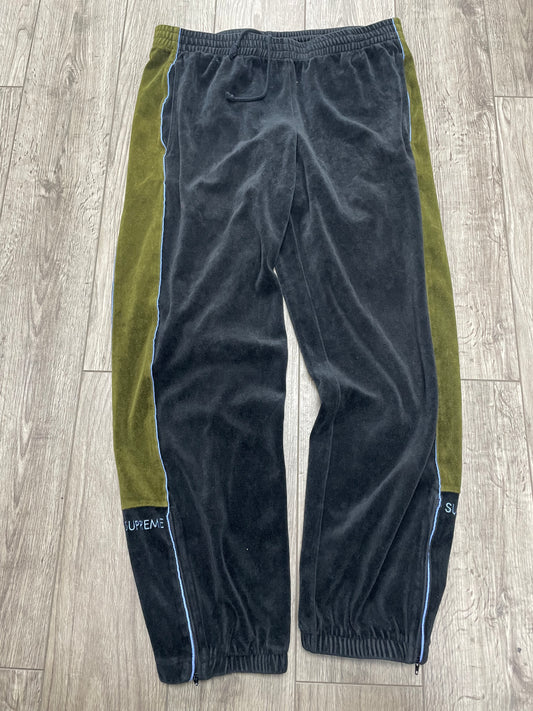 M-Supreme Velour Track Olive Jogger Pants