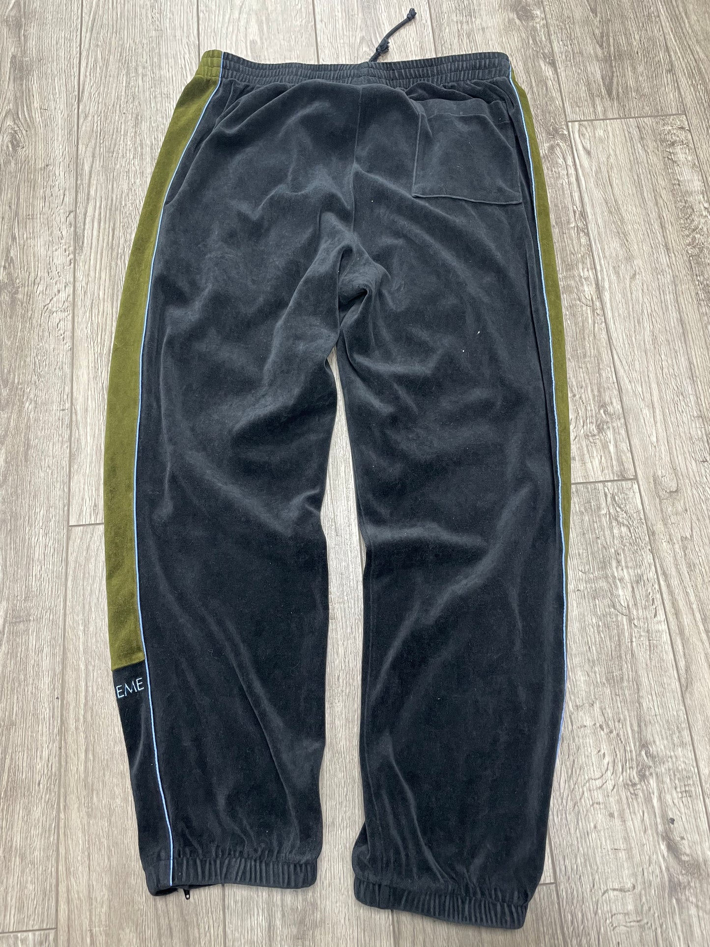 M-Supreme Velour Track Olive Jogger Pants
