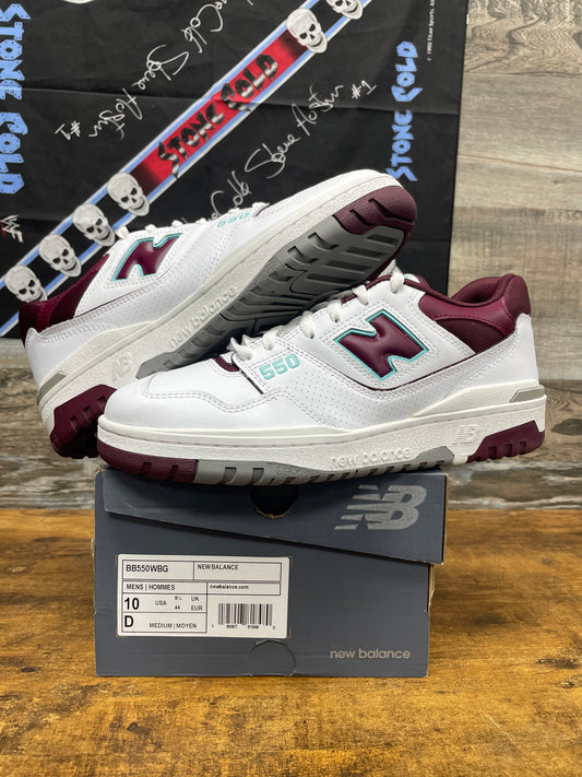 10-New Balance 550 Burgundy Cyan