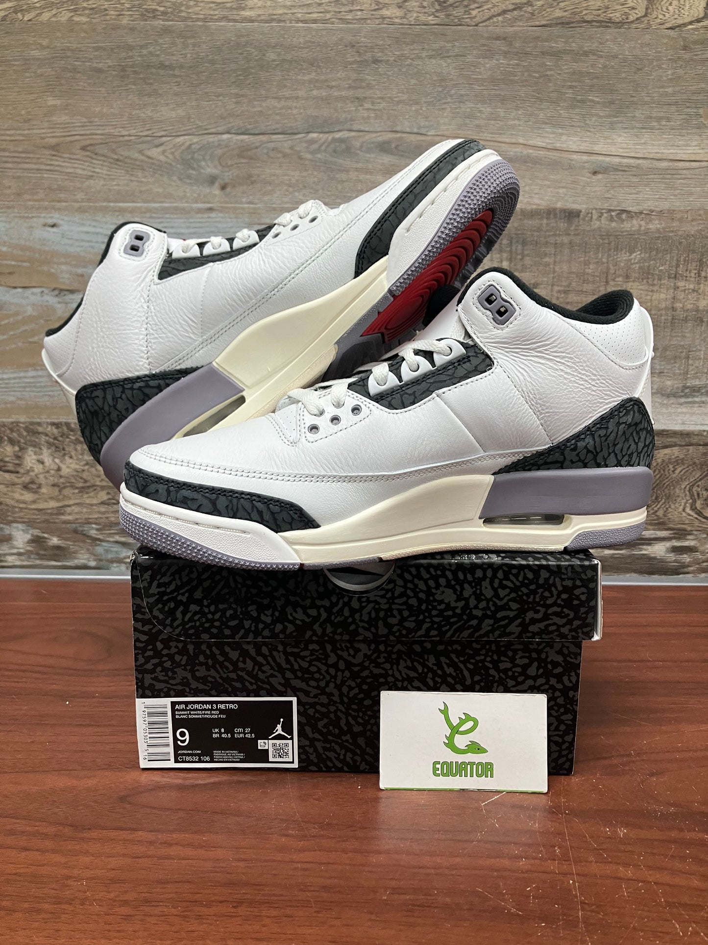 Jordan 3 Retro Cement Grey Size 9