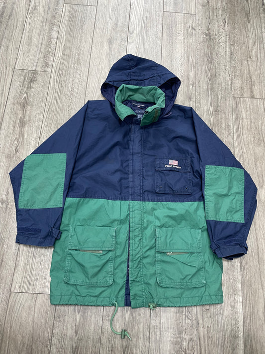 L-Polo Sport Ralph Lauren Navy/Green Hooded Jacket