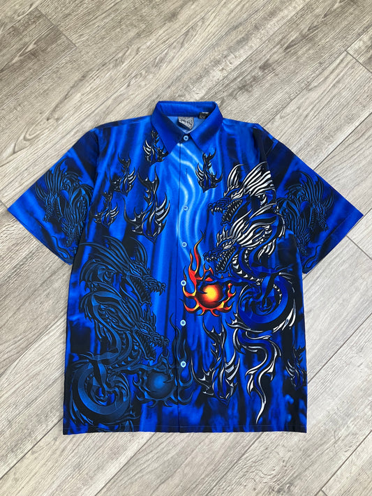 L-Y2K Double Dragon Button up