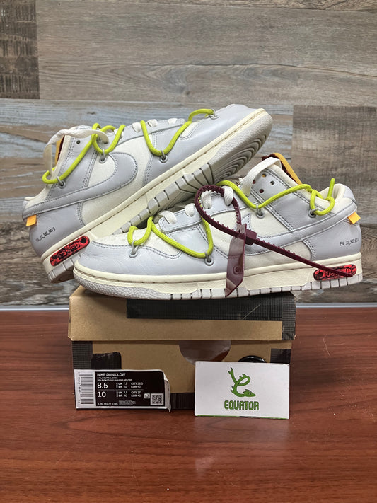 Nike Dunk Low Off-White Lot 8 Size 8.5