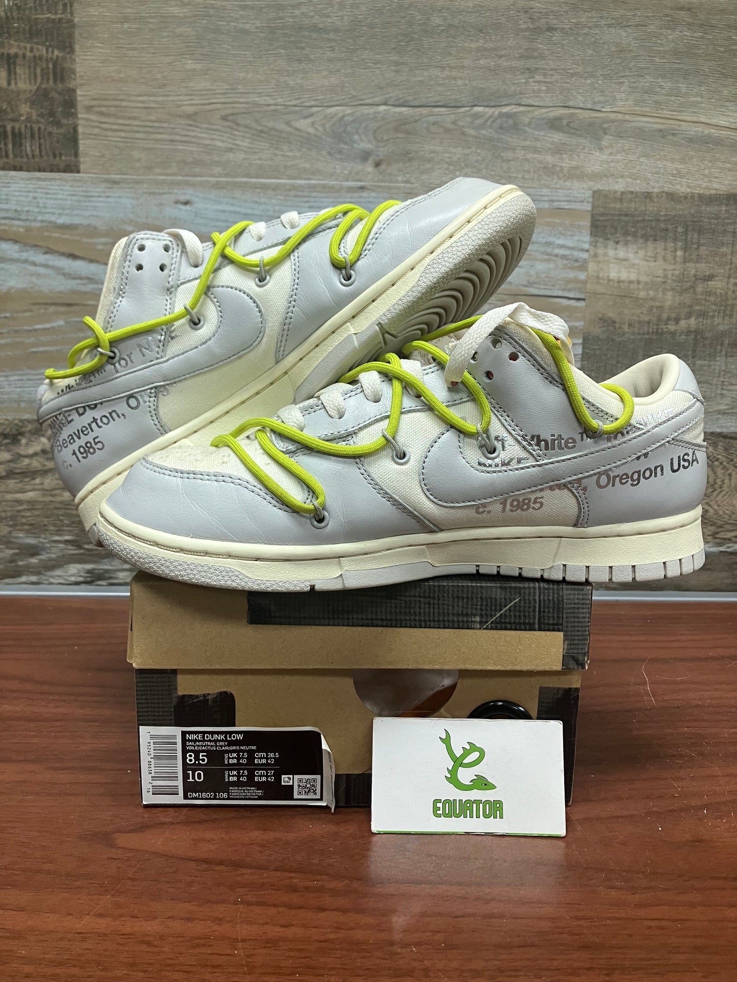 Nike Dunk Low Off-White Lot 8 Size 8.5