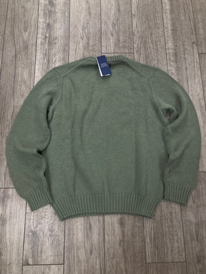 L-Polo Ralph Lauren Olive Green Flag Knit Sweater