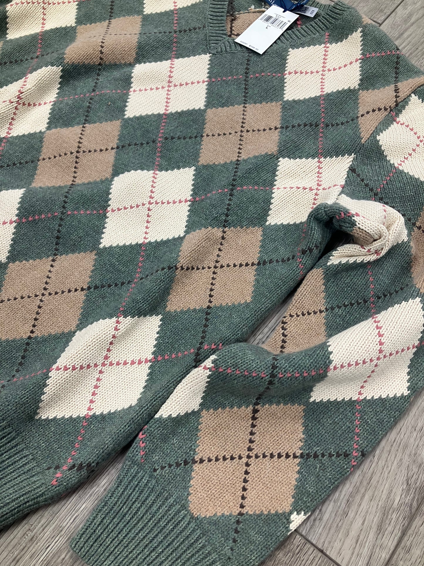 L-Polo Ralph Lauren Argyle V-Neck Sweater
